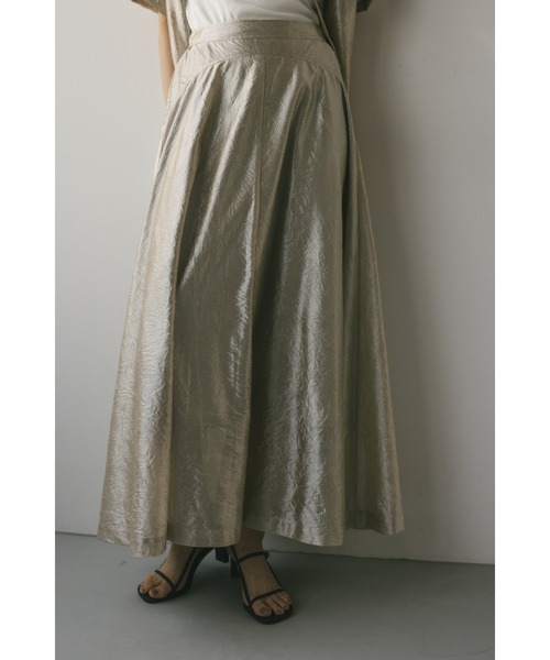 STYLEMIXER（スタイルミキサー）の「グロッシーフレアスカート（スカート・レディース・ブロンズ/シルバー/ブラック・SMALL/MEDIUM）」の4枚目の写真