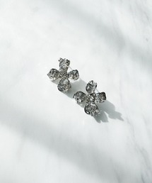 ラフビジューフラワーピアス