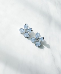 ラフビジューフラワーピアス
