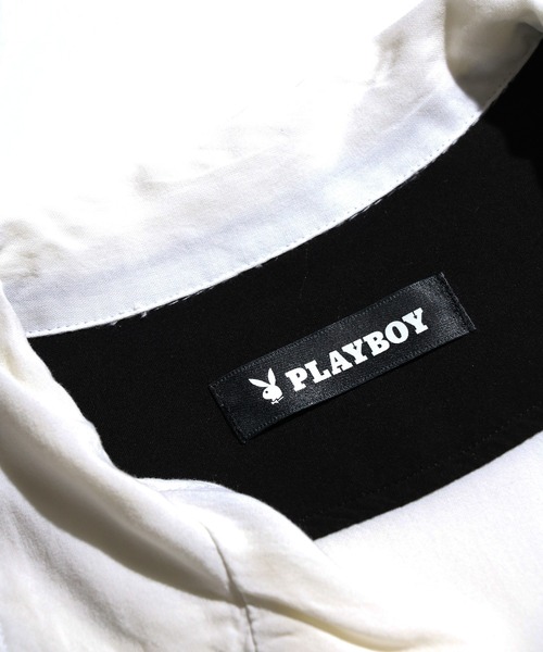 PLAYBOY（プレイボーイ）の「PLAYBOY / プレイボーイ 1953 BOWLING SHIRT ボーリングシャツ（シャツ/ブラウス・メンズ・ブラック/ホワイト・MEDIUM/LARGE）」の6枚目の写真