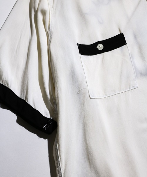 PLAYBOY（プレイボーイ）の「PLAYBOY / プレイボーイ 1953 BOWLING SHIRT ボーリングシャツ（シャツ/ブラウス・メンズ・ブラック/ホワイト・MEDIUM/LARGE）」の3枚目の写真