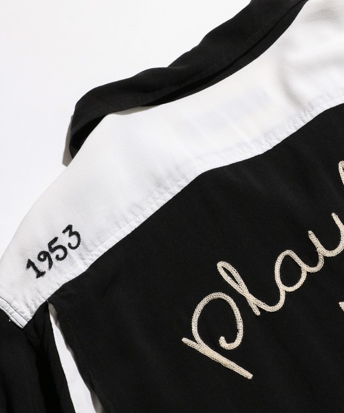 PLAYBOY（プレイボーイ）の「PLAYBOY / プレイボーイ 1953 BOWLING SHIRT ボーリングシャツ（シャツ/ブラウス・メンズ・ブラック/ホワイト・MEDIUM/LARGE）」の16枚目の写真