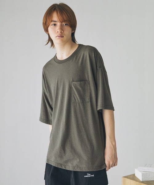 The unormwind（ザアンノームワインド）の「Buyer's Select/TC天竺ワイド胸ポケットスノーウォッシュ加工半袖Tシャツ（Tシャツ/カットソー・メンズ・ベージュ/カーキ/ブラック・L/M/LL）」の3枚目の写真