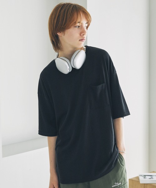 The unormwind（ザアンノームワインド）の「Buyer's Select/TC天竺ワイド胸ポケットスノーウォッシュ加工半袖Tシャツ（Tシャツ/カットソー・メンズ・ベージュ/カーキ/ブラック・L/M/LL）」の5枚目の写真