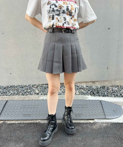 frunco(フランコ)の「ベルト付きプリーツスカート(スカート・レディース・グレー/ベージュ・MEDIUM)」の22枚目の写真