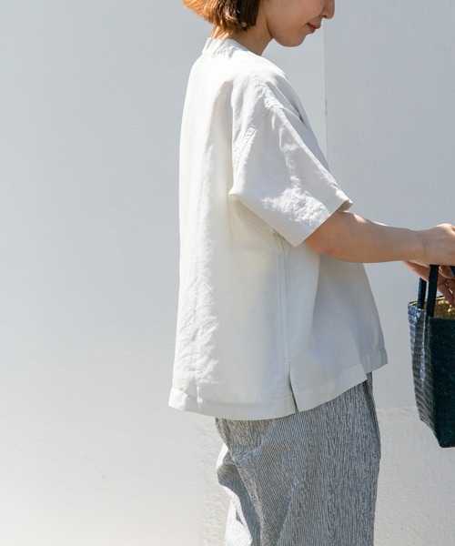 FORK&SPOON（フォークアンドスプーン）の「FORK&SPOON　プルオーバーブラウス（シャツ/ブラウス・レディース・ホワイト系その他/ブラック/キャメル・1）」の7枚目の写真