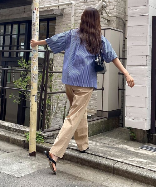 （ふさえ）フェザーカディタックのMシャツ　ブラウス cafune】カーブスリーブウエストタックシャツブラウス | MIEL