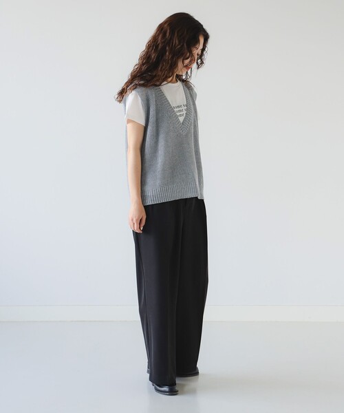 B:MING by BEAMS（ビーミングバイビームス）の「畦編み ニットベスト（ベスト・レディース・ブラック/ブラウン系その他/グレー・ONE SIZE）」の6枚目の写真