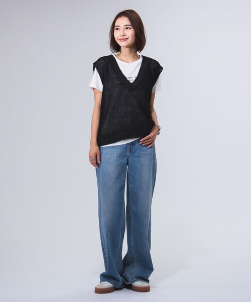 B:MING by BEAMS（ビーミングバイビームス）の「畦編み ニットベスト（ベスト・レディース・ブラック/ブラウン系その他/グレー・ONE SIZE）」の14枚目の写真