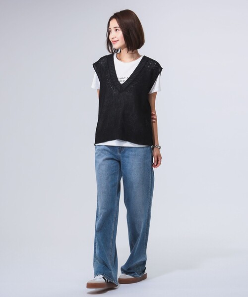 B:MING by BEAMS（ビーミングバイビームス）の「畦編み ニットベスト（ベスト・レディース・ブラック/ブラウン系その他/グレー・ONE SIZE）」の15枚目の写真