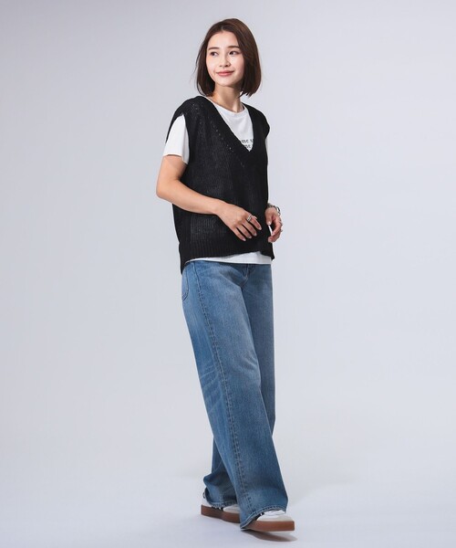 B:MING by BEAMS（ビーミングバイビームス）の「畦編み ニットベスト（ベスト・レディース・ブラック/ブラウン系その他/グレー・ONE SIZE）」の16枚目の写真