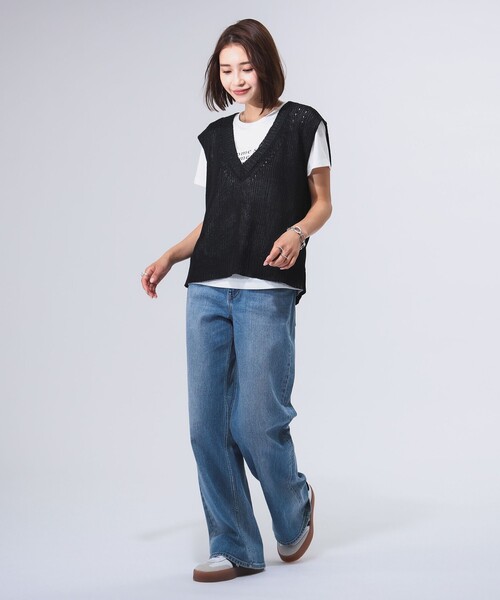 B:MING by BEAMS（ビーミングバイビームス）の「畦編み ニットベスト（ベスト・レディース・ブラック/ブラウン系その他/グレー・ONE SIZE）」の17枚目の写真