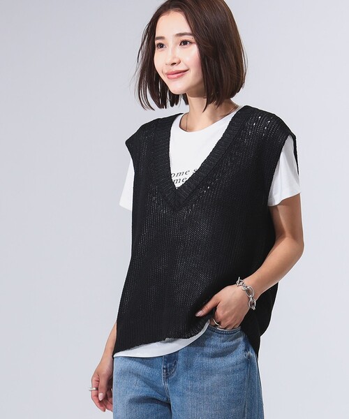 B:MING by BEAMS（ビーミングバイビームス）の「畦編み ニットベスト（ベスト・レディース・ブラック/ブラウン系その他/グレー・ONE SIZE）」の18枚目の写真