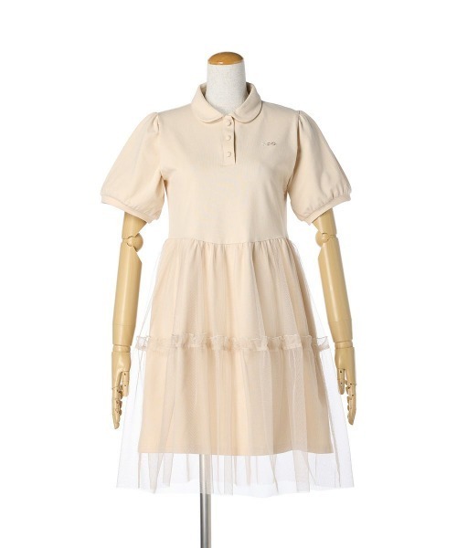 F i.n.t（フィント）の「チュールドッキングポロミニワンピース/fint（ワンピース・レディース・ライトグレー/ブラック/ピンクベージュ・FREE）」の16枚目の写真