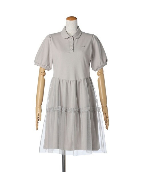 F i.n.t（フィント）の「チュールドッキングポロミニワンピース/fint（ワンピース・レディース・ライトグレー/ブラック/ピンクベージュ・FREE）」の17枚目の写真