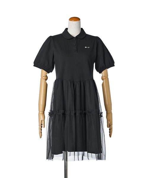 F i.n.t（フィント）の「チュールドッキングポロミニワンピース/fint（ワンピース・レディース・ライトグレー/ブラック/ピンクベージュ・FREE）」の18枚目の写真