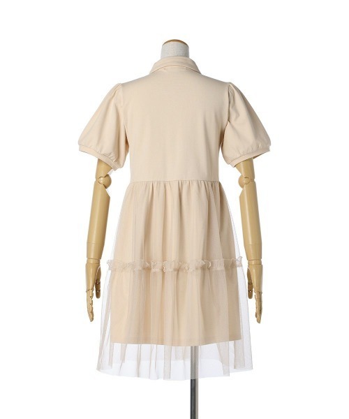 F i.n.t（フィント）の「チュールドッキングポロミニワンピース/fint（ワンピース・レディース・ライトグレー/ブラック/ピンクベージュ・FREE）」の19枚目の写真