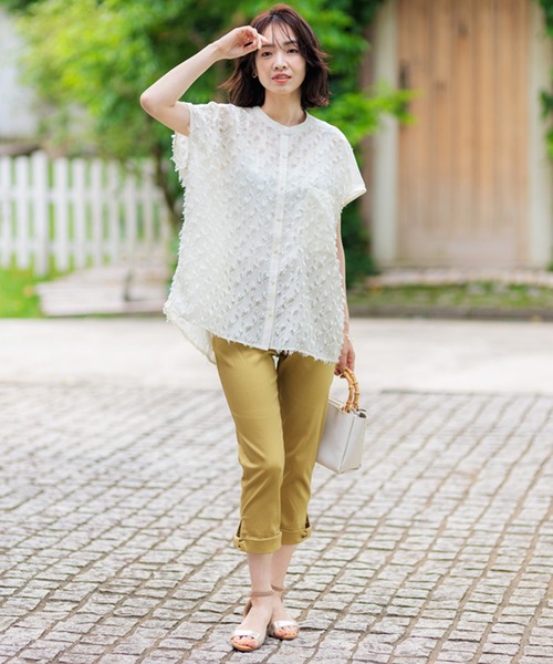 BELLUNA PLUS(ベルーナ)の「裾リボン綿サテンクロップドパンツ50丈(その他パンツ・レディース・イエロー/ライトグレー/ブラック/カーキ/オフホワイト・SMALL/MEDIUM/LARGE/X-LARGE)」の21枚目の写真