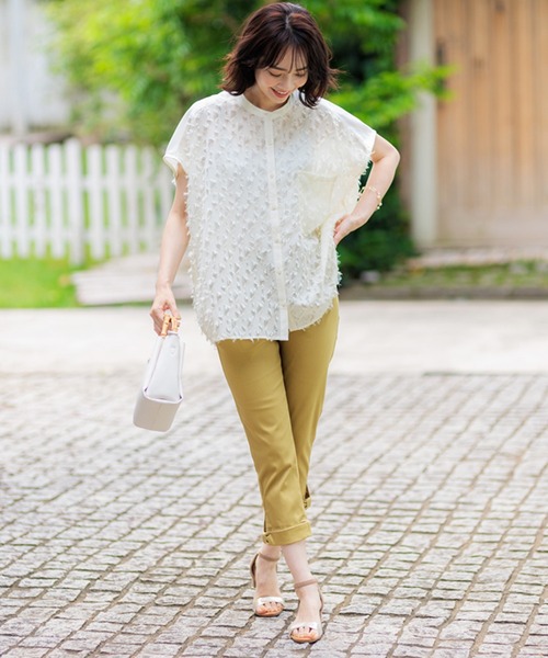BELLUNA PLUS(ベルーナ)の「裾リボン綿サテンクロップドパンツ50丈(その他パンツ・レディース・イエロー/ライトグレー/ブラック/カーキ/オフホワイト・SMALL/MEDIUM/LARGE/X-LARGE)」の22枚目の写真