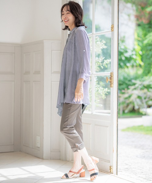 BELLUNA PLUS(ベルーナ)の「裾リボン綿サテンクロップドパンツ50丈(その他パンツ・レディース・イエロー/ライトグレー/ブラック/カーキ/オフホワイト・SMALL/MEDIUM/LARGE/X-LARGE)」の15枚目の写真