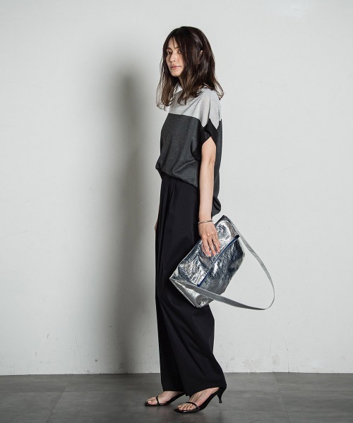 ニット セーター UVカット配色ハイゲージニットPO「手洗い可能」 レディース MAYSON GREY ニット セーター UVカット配色ハイゲージニットPO