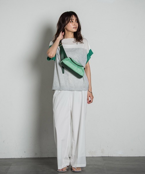 MAYSON GREY(メイソングレイ)の「UVカット配色ハイゲージニットPO≪手洗い可能≫(ニット/セーター・レディース・グリーン系その他/ブルー/ライトグレー/チャコールグレー/ボルドー・M)」の10枚目の写真