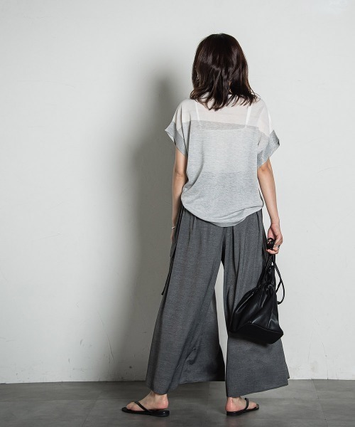MAYSON GREY(メイソングレイ)の「UVカット配色ハイゲージニットPO≪手洗い可能≫(ニット/セーター・レディース・グリーン系その他/ブルー/ライトグレー/チャコールグレー/ボルドー・M)」の7枚目の写真