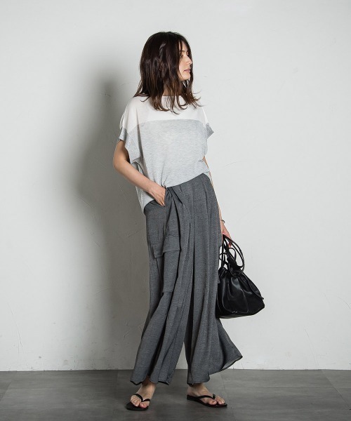 MAYSON GREY(メイソングレイ)の「UVカット配色ハイゲージニットPO≪手洗い可能≫(ニット/セーター・レディース・グリーン系その他/ブルー/ライトグレー/チャコールグレー/ボルドー・M)」の6枚目の写真