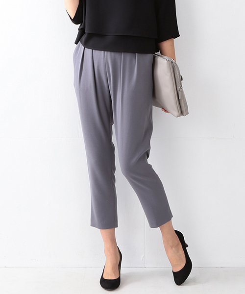 BEAMS LIGHTS Women's(ビームスライツ ウィメンズ)の「BEAMS LIGHTS / ジョーゼット サルエルパンツ(その他パンツ・レディース・グレー/ブラック/オリーブ・36/38)」の1枚目の写真