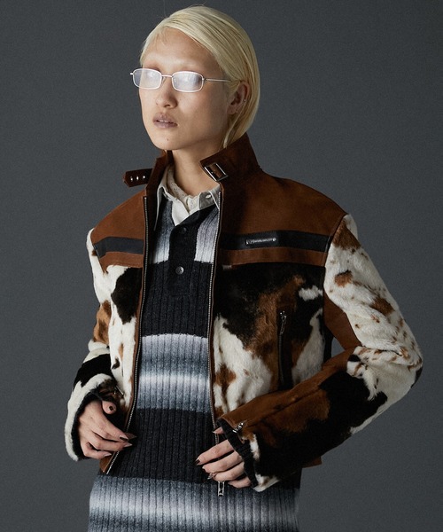 PRANK PROJECT（プランクプロジェクト）の「フェイクレザーコンビファージャケット / Faux Leather Combi Fur Jacket（その他アウター・レディース・マルチ/ブラック・FREE）」の10枚目の写真