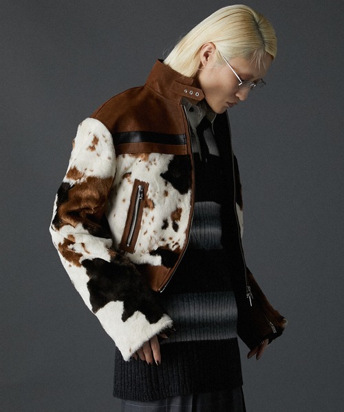 PRANK PROJECT（プランクプロジェクト）の「フェイクレザーコンビファージャケット / Faux Leather Combi Fur Jacket（その他アウター・レディース・マルチ/ブラック・FREE）」の12枚目の写真