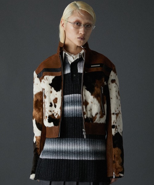 PRANK PROJECT（プランクプロジェクト）の「フェイクレザーコンビファージャケット / Faux Leather Combi Fur Jacket（その他アウター・レディース・マルチ/ブラック・FREE）」の9枚目の写真