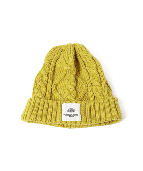 Smoothy（スムージー）の「Smoothy / ケーブル ニットキャップ（ニットキャップ/ビーニー・キッズ・ホワイト/ブラック/ネイビー・ONE SIZE）」の4枚目の写真