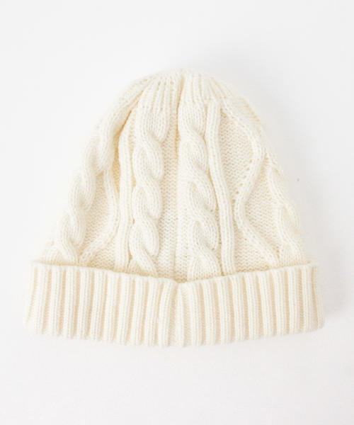 Smoothy（スムージー）の「Smoothy / ケーブル ニットキャップ（ニットキャップ/ビーニー・キッズ・ホワイト/ブラック/ネイビー・ONE SIZE）」の5枚目の写真