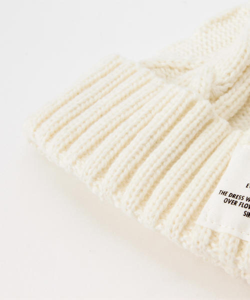 Smoothy（スムージー）の「Smoothy / ケーブル ニットキャップ（ニットキャップ/ビーニー・キッズ・ホワイト/ブラック/ネイビー・ONE SIZE）」の6枚目の写真