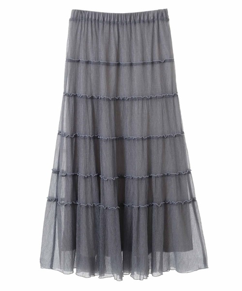 31 Sons de mode（トランテアン　ソン　ドゥ　モード）の「配色メロー楊柳ティアードスカート（スカート・レディース・サックスブルー/クリーム/ダークブラウン・フリー）」の19枚目の写真