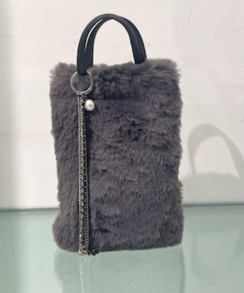 B'2nd(ビーセカンド)の「COTTABAL (コッタバル) ファーショルダー(ショルダーバッグ・レディース・チャコールグレー/アイボリー/ブルー・F)」の9枚目の写真