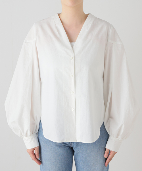 Noble（ノーブル）の「【My Policy Shirt】ウォッシュドコットンボリュームスリーブシャツ（シャツ/ブラウス・レディース・ピンク系その他/ホワイト・FREE）」の20枚目の写真