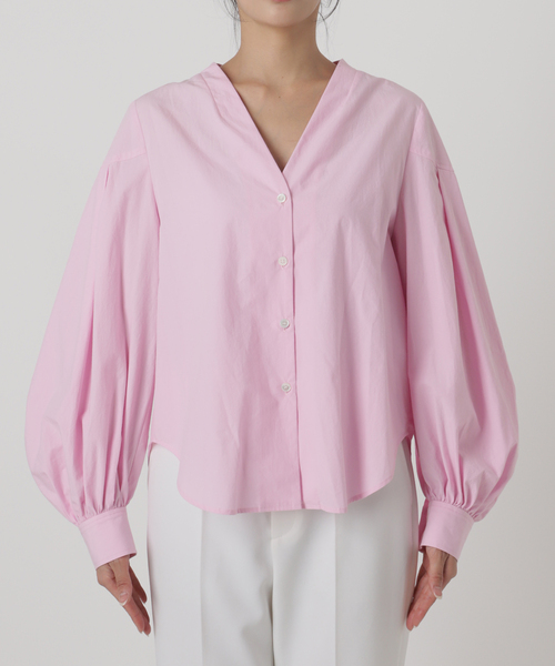 Noble（ノーブル）の「【My Policy Shirt】ウォッシュドコットンボリュームスリーブシャツ（シャツ/ブラウス・レディース・ピンク系その他/ホワイト・FREE）」の18枚目の写真