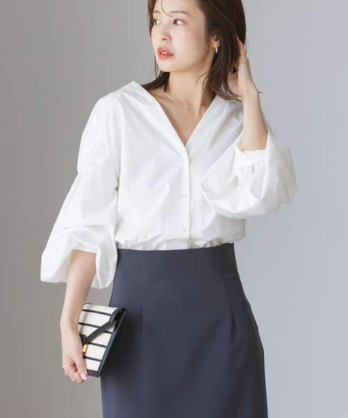 Noble（ノーブル）の「【My Policy Shirt】ウォッシュドコットンボリュームスリーブシャツ（シャツ/ブラウス・レディース・ピンク系その他/ホワイト・FREE）」の16枚目の写真