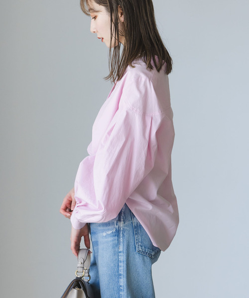 Noble（ノーブル）の「【My Policy Shirt】ウォッシュドコットンボリュームスリーブシャツ（シャツ/ブラウス・レディース・ピンク系その他/ホワイト・FREE）」の9枚目の写真