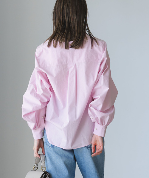 Noble（ノーブル）の「【My Policy Shirt】ウォッシュドコットンボリュームスリーブシャツ（シャツ/ブラウス・レディース・ピンク系その他/ホワイト・FREE）」の8枚目の写真