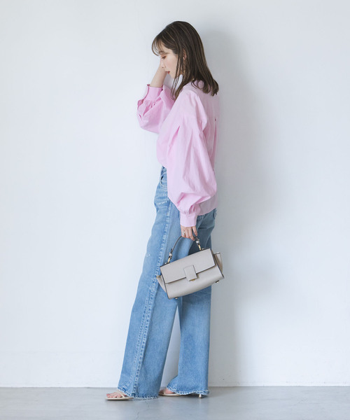 Noble（ノーブル）の「【My Policy Shirt】ウォッシュドコットンボリュームスリーブシャツ（シャツ/ブラウス・レディース・ピンク系その他/ホワイト・FREE）」の6枚目の写真