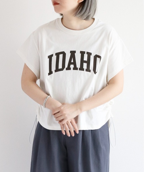 cepo(セポ)の「サイドドロストS/Sプルオーバー(Tシャツ/カットソー・レディース・カーキ/チャコール/オフホワイト・M)」の2枚目の写真