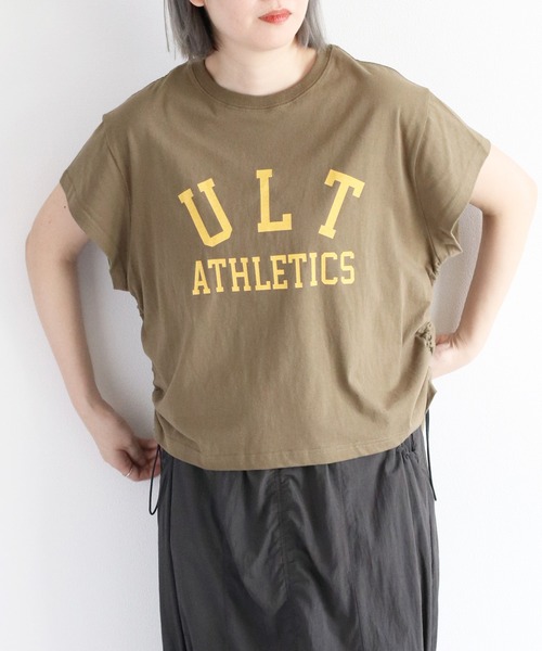 cepo(セポ)の「サイドドロストS/Sプルオーバー(Tシャツ/カットソー・レディース・カーキ/チャコール/オフホワイト・M)」の1枚目の写真