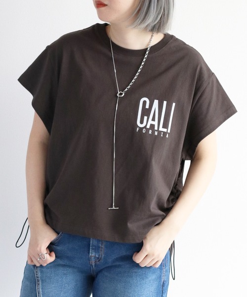 cepo(セポ)の「サイドドロストS/Sプルオーバー(Tシャツ/カットソー・レディース・カーキ/チャコール/オフホワイト・M)」の3枚目の写真