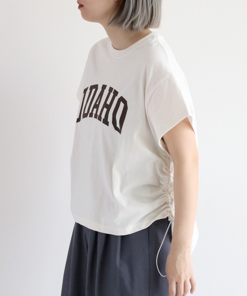 cepo(セポ)の「サイドドロストS/Sプルオーバー(Tシャツ/カットソー・レディース・カーキ/チャコール/オフホワイト・M)」の12枚目の写真