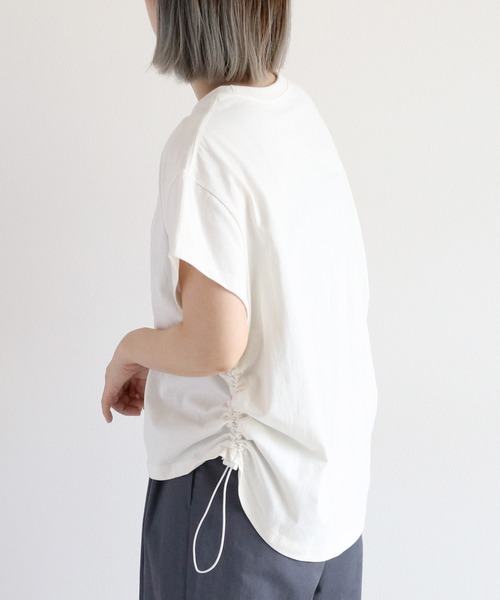 cepo(セポ)の「サイドドロストS/Sプルオーバー(Tシャツ/カットソー・レディース・カーキ/チャコール/オフホワイト・M)」の11枚目の写真