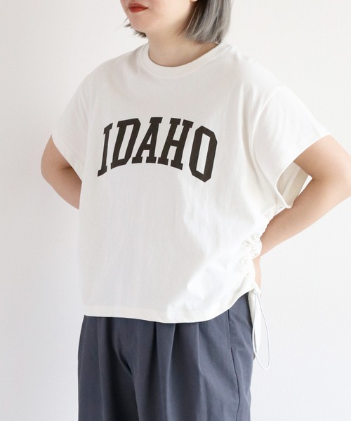 cepo(セポ)の「サイドドロストS/Sプルオーバー(Tシャツ/カットソー・レディース・カーキ/チャコール/オフホワイト・M)」の9枚目の写真