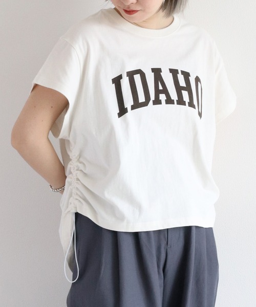 cepo(セポ)の「サイドドロストS/Sプルオーバー(Tシャツ/カットソー・レディース・カーキ/チャコール/オフホワイト・M)」の8枚目の写真